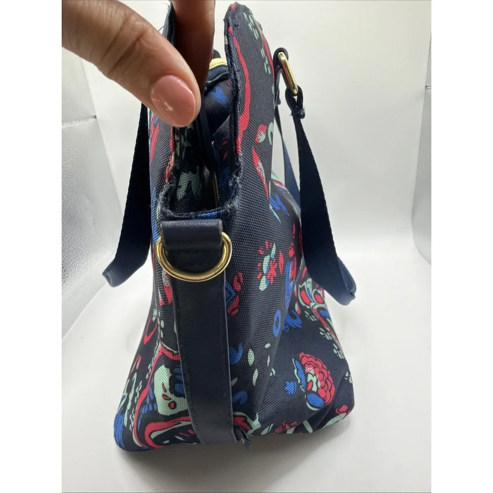 Dabney Lee Paisley Floral Insulated‎ Lunch Bag Navy Travel Tote